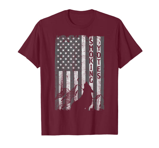 Vintage US Flag Coyote Hunting Hunter Tee Hunters Gift T-Shirt