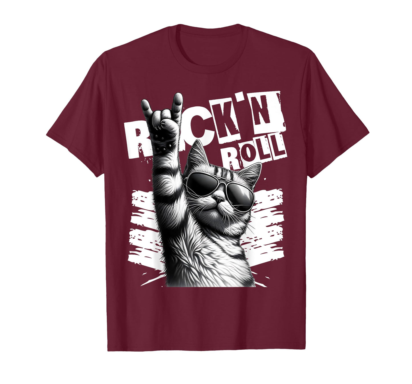 Funny Music Festival Rock cat Rock N Roll T-Shirt