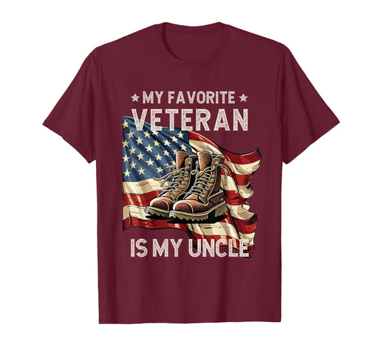 My Favorite Veteran Is My Uncle Father's day Proud Kids Men T-Shirt