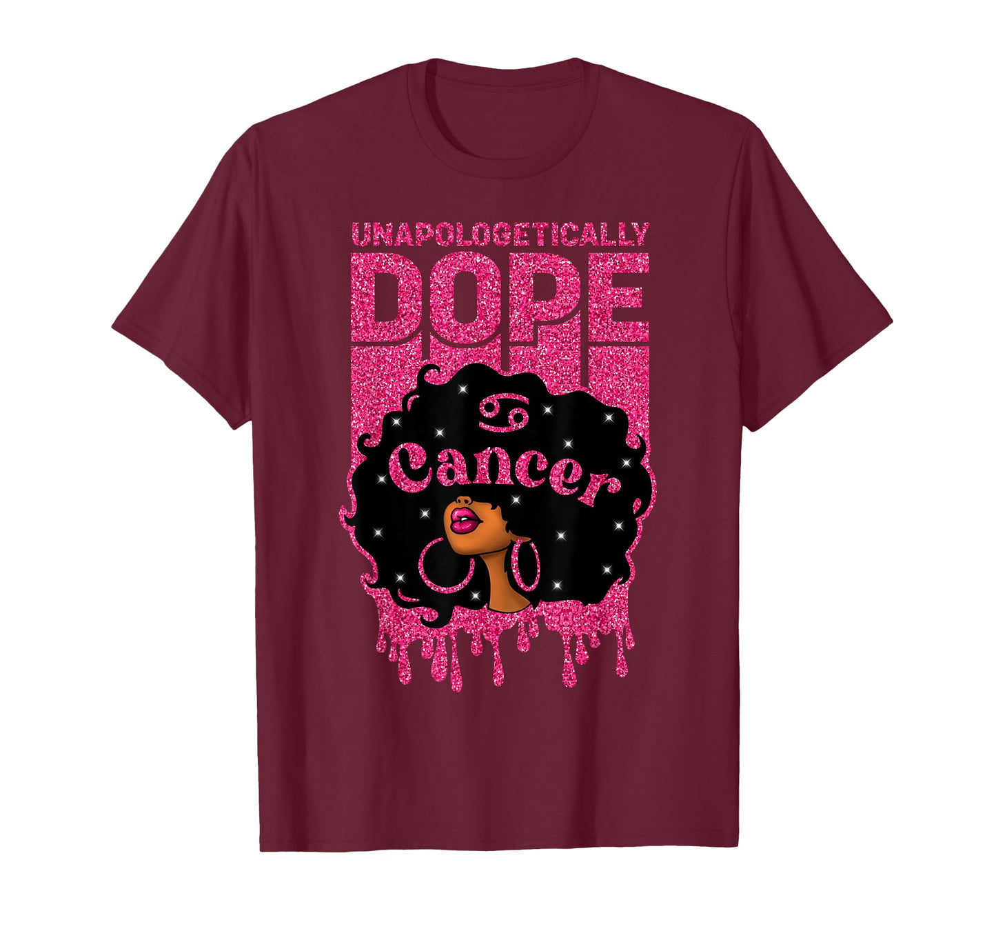 Unapologetically Dope Cancer Afro Woman Zodiac Sign T-Shirt