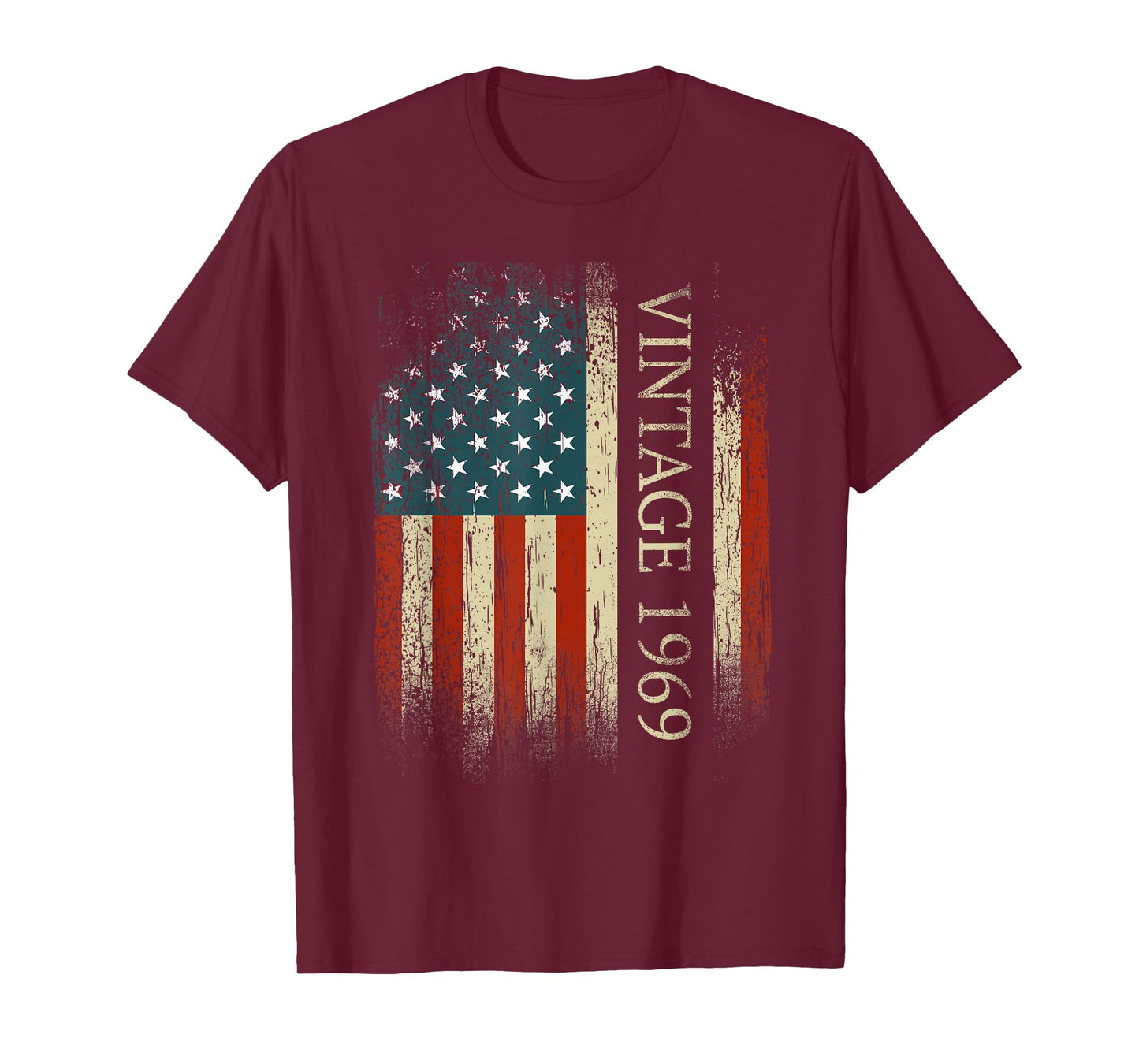 56th Birthday Vintage 1969 Usa Flag 56 Year Old Gifts Bday T-Shirt