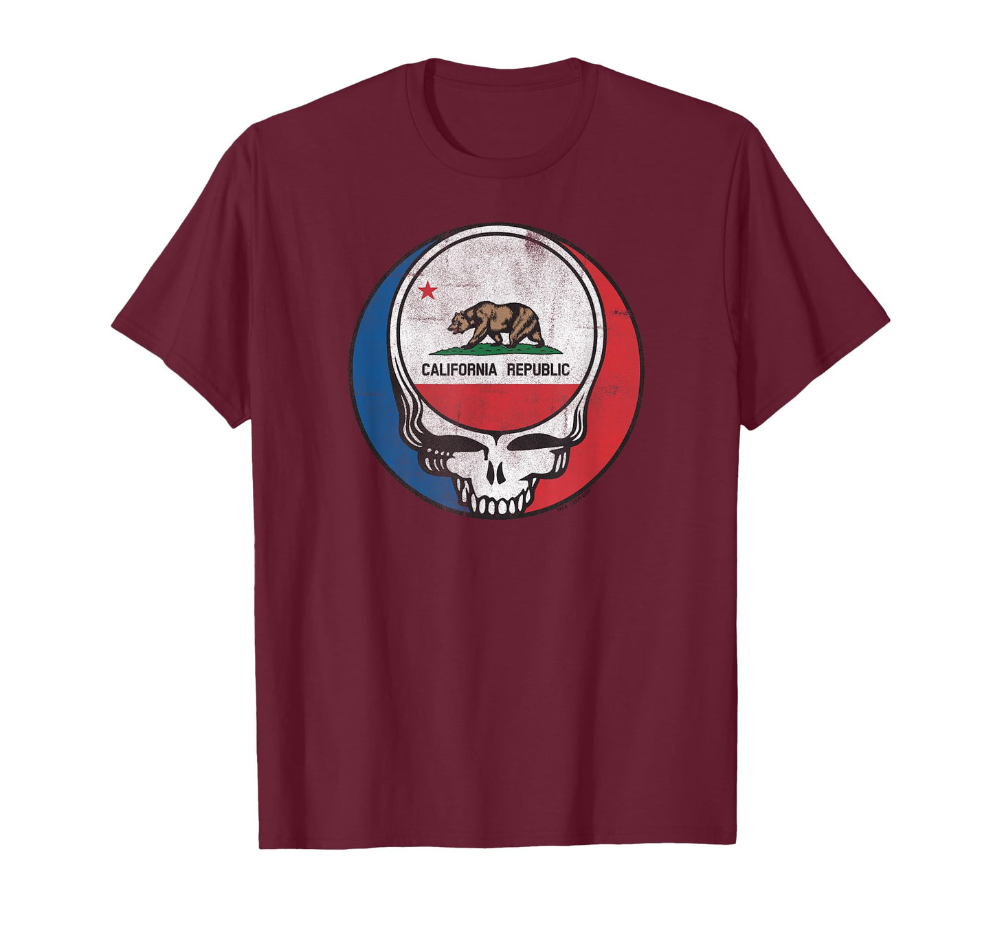 Grateful Dead California State Flag Stealie Vintage Band T-Shirt