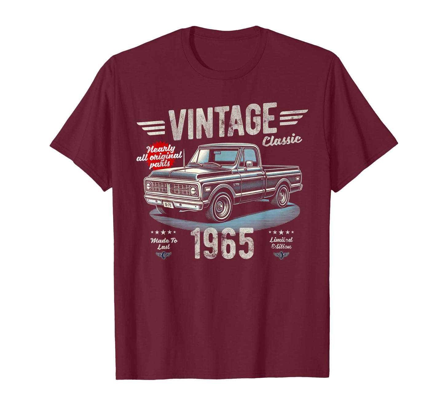 60th Birthday Born 1965 Vintage Funny Retro Pickup Truck T-Shirt