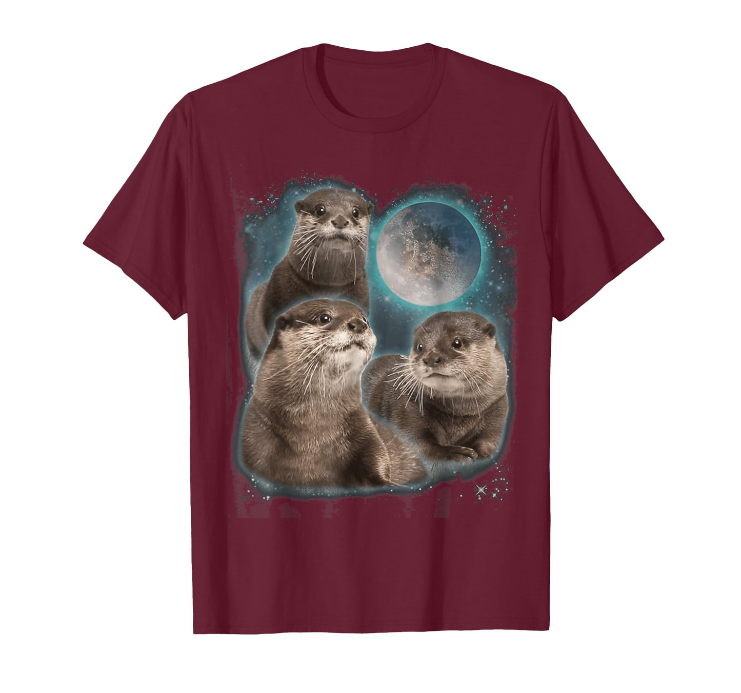 Three Otters Moon Howling T-Shirt