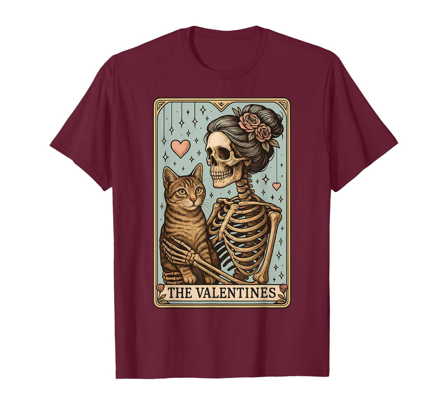 Retro Tabby Cat Valentine's Day Mom Tarot Card T-Shirt
