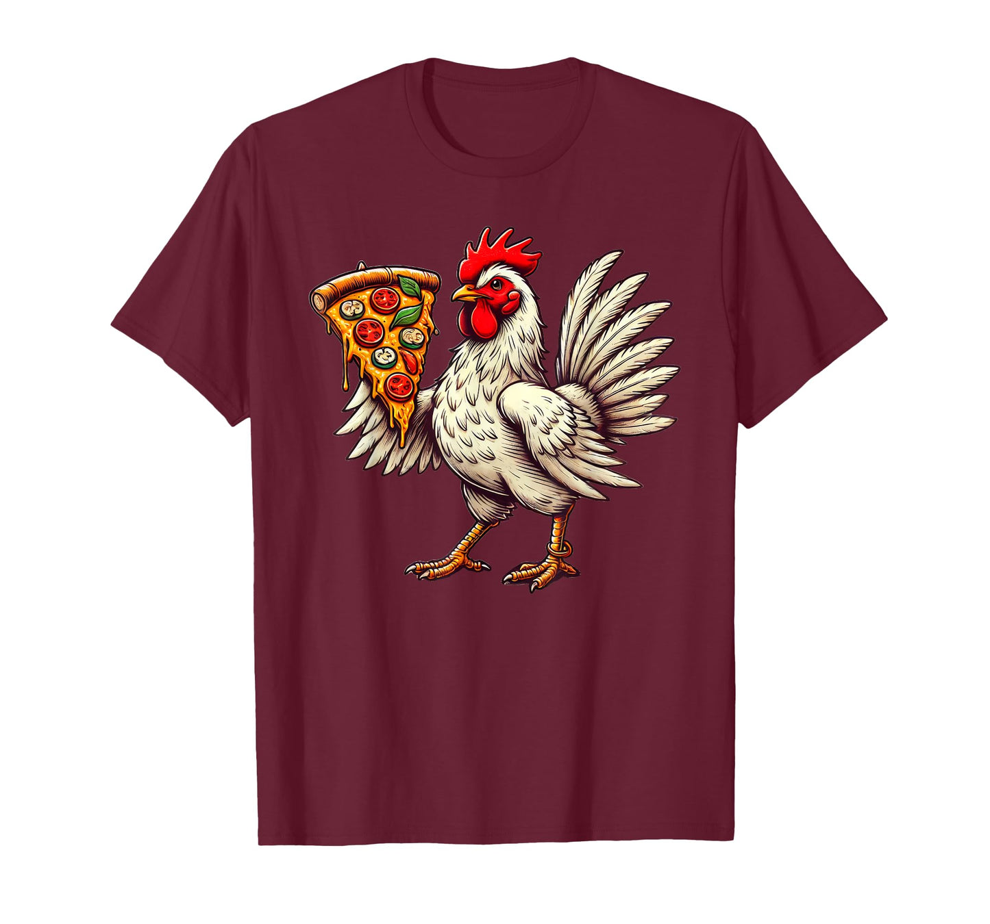 Cute Chicken Eating Pizza T-Shirt