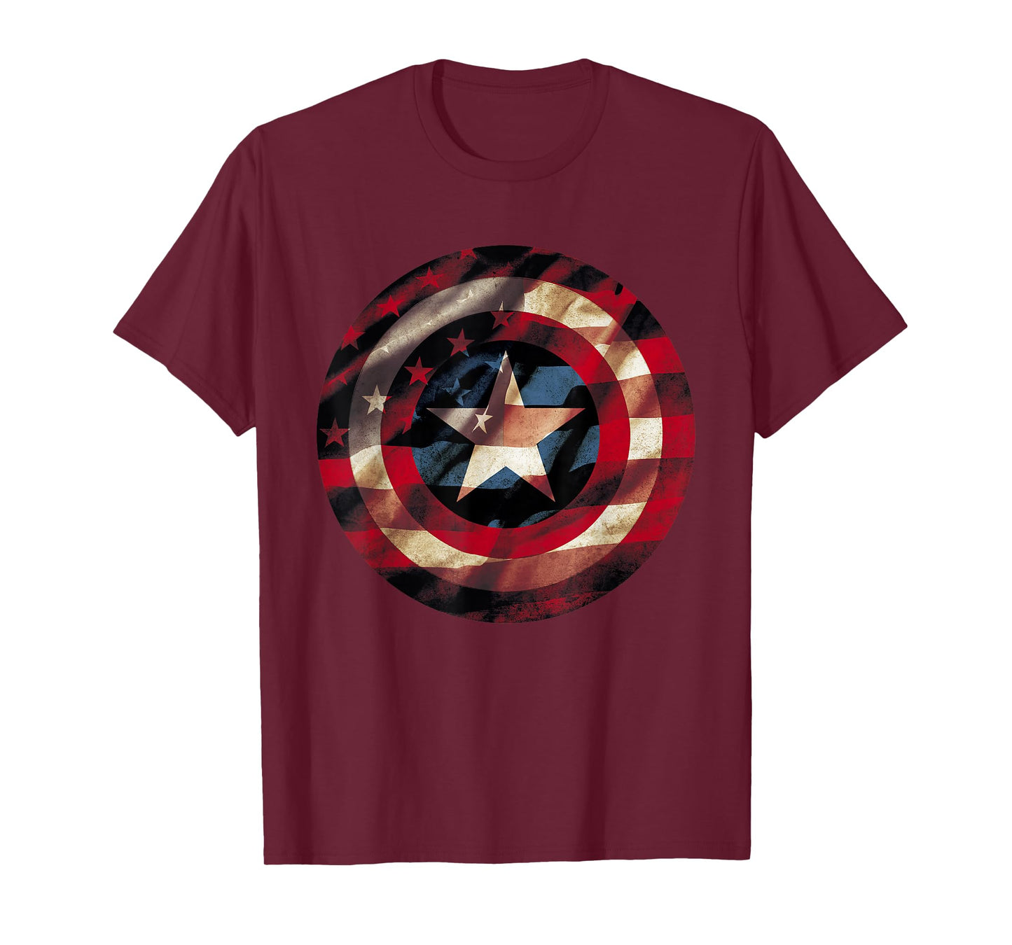Marvel Captain America Avengers Shield Flag T-Shirt