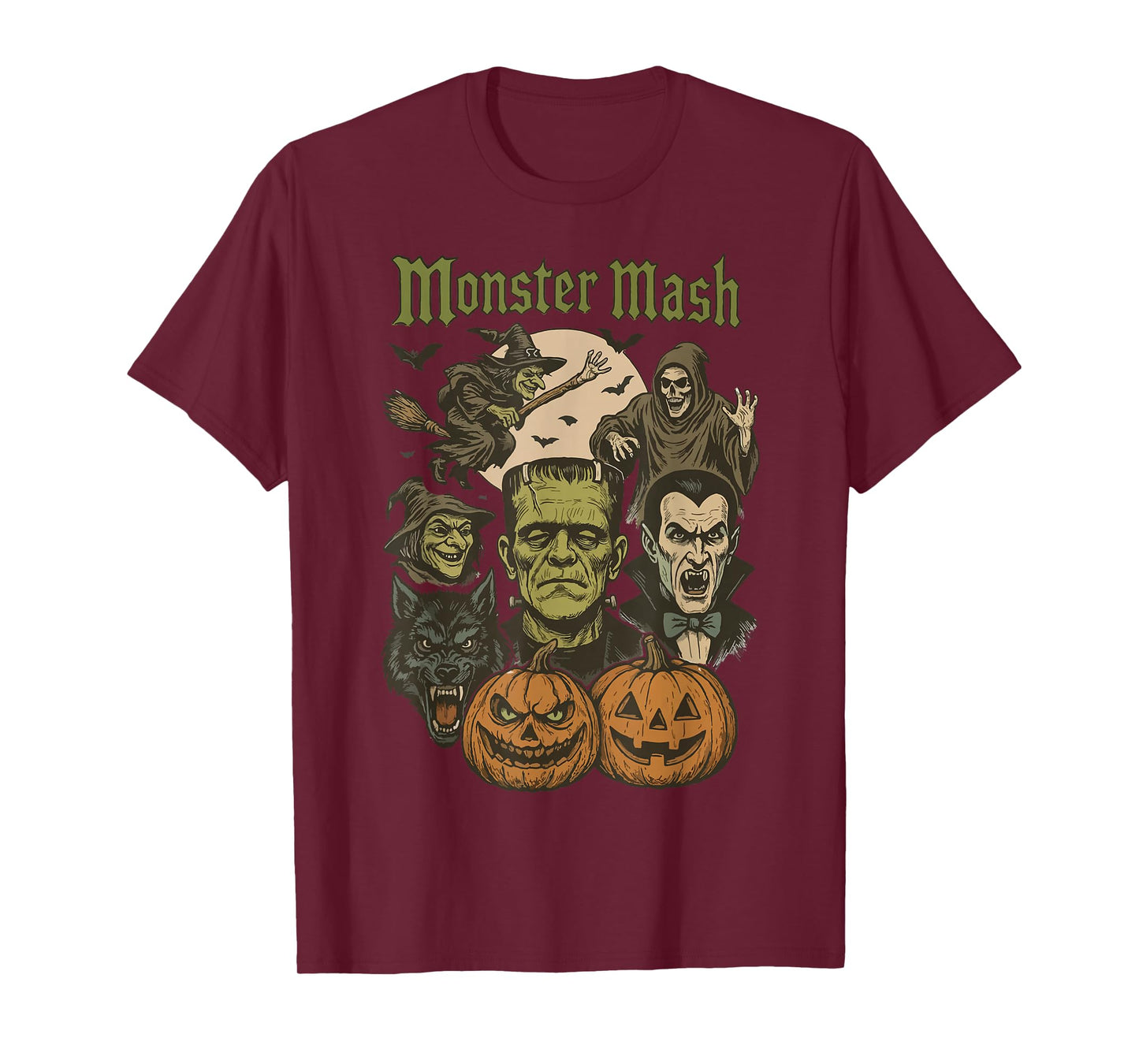 Monster Mash Retro Halloween Funny Monster Spooky Womens Men T-Shirt