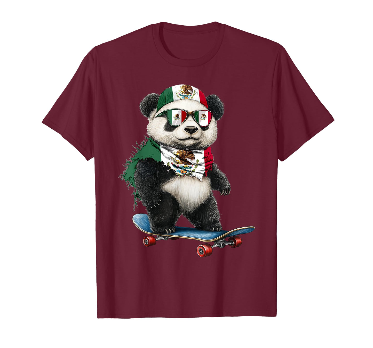 Mexican Flag American US Flags Panda Heritage Mexico T-Shirt