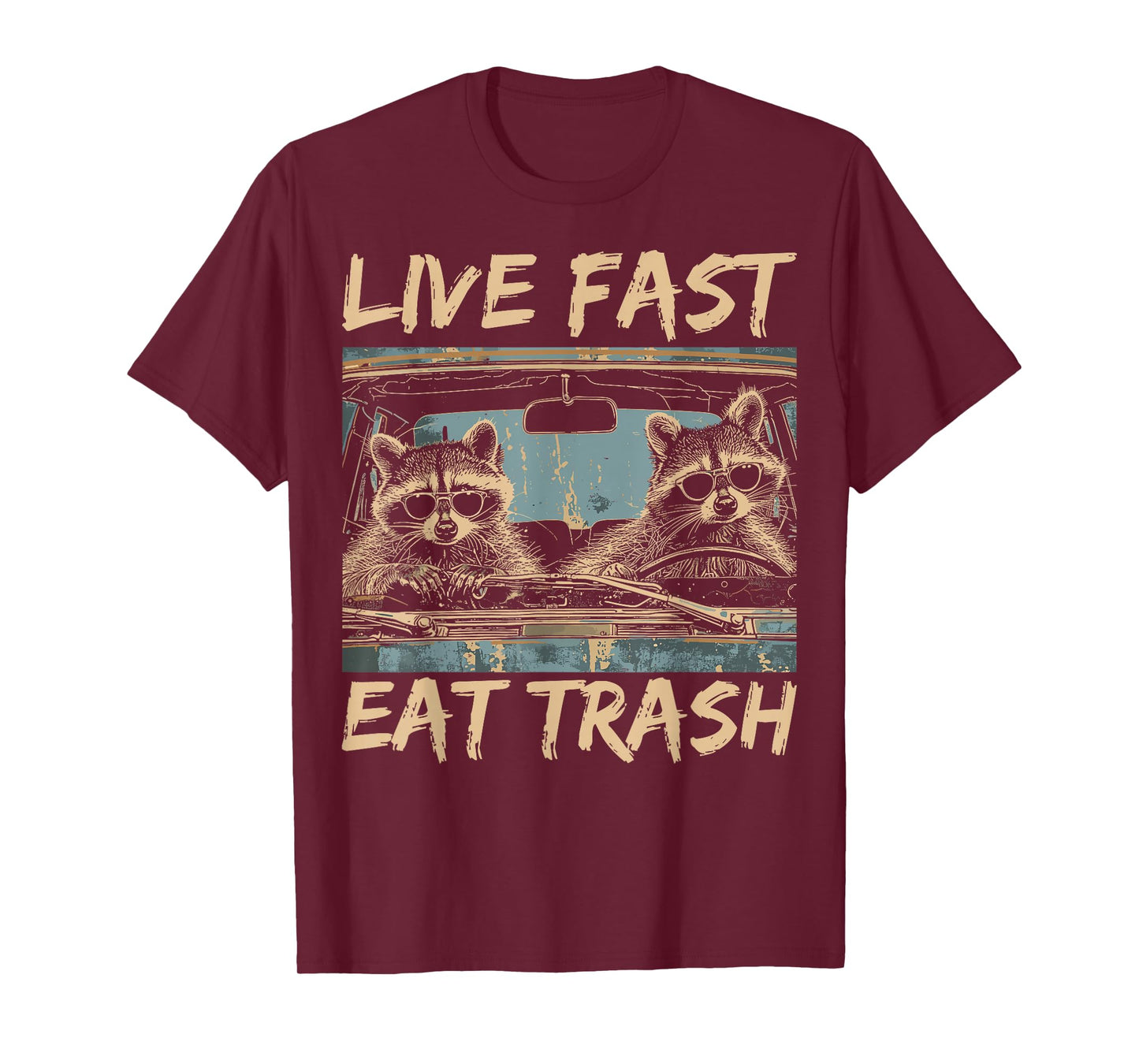 Funny Raccoon Live Fast Eat Trash Street Cats Squad T-Shirt