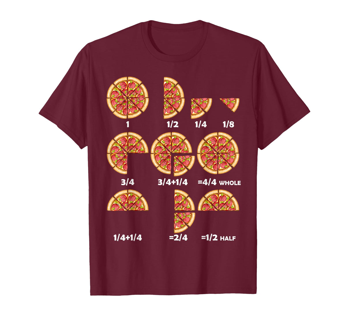 Maths Day Costume Idea Kids Teachers Pizza Slice Fraction T-Shirt
