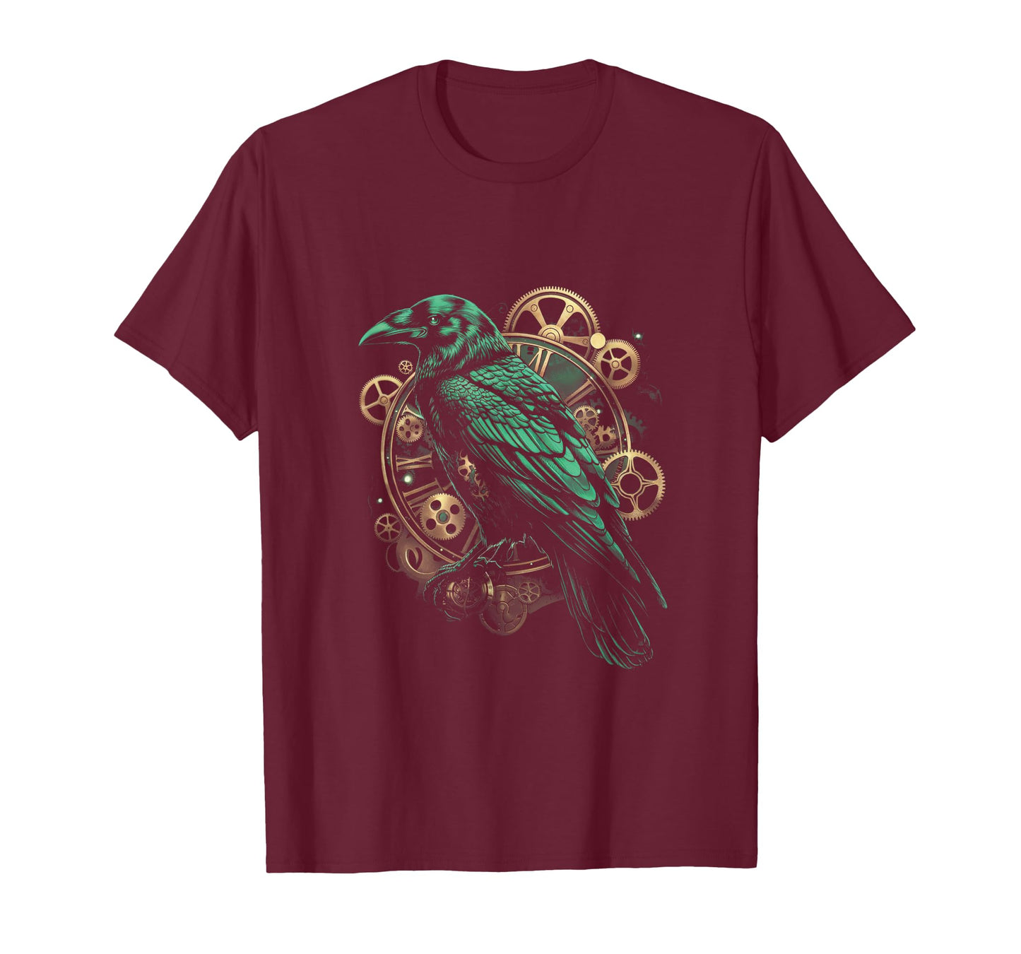 Crow Steampunk Gears Raven art Steampunk bird T-Shirt