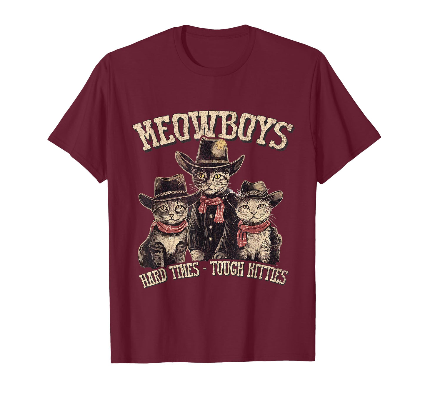 Meowboys Cowboy Cats with Hats T-Shirt