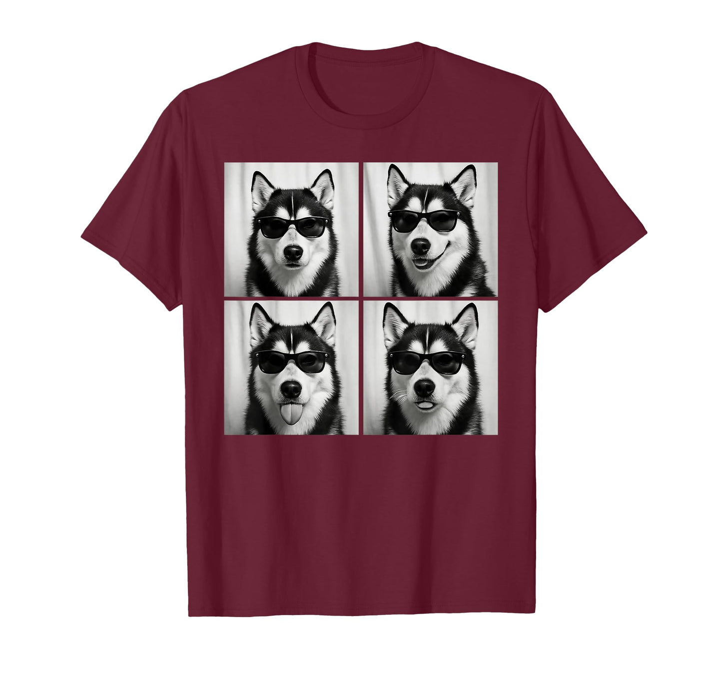 Funny Siberian Husky Lover Cute Huskies Dog Photo Booth T-Shirt