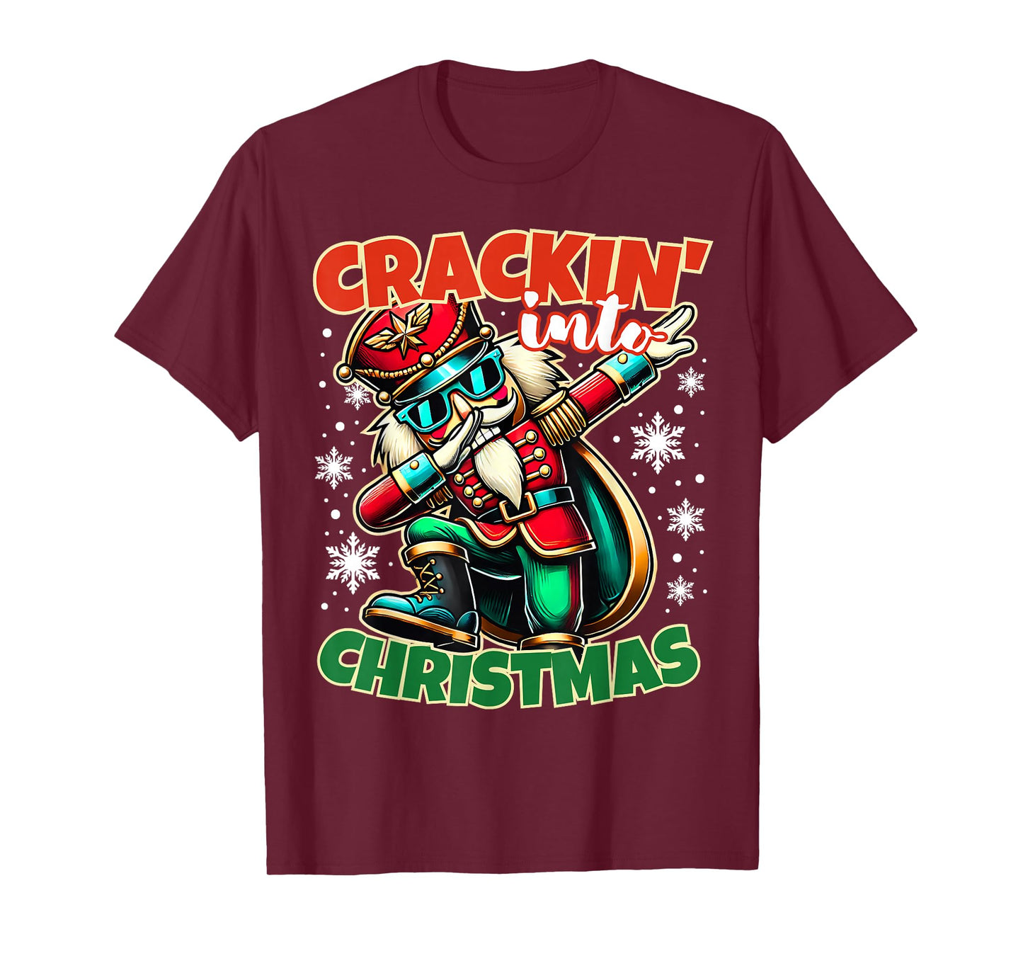 Christmas Dabbing Nutcracker Funny Xmas Boys Tee - Boys Unisex-Adults T-Shirt - Black - Small - Short Sleeve