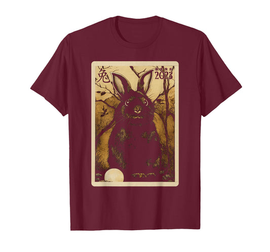 Black Rabbit Lover Tarot Card Year Of The Rabbit 2023 T-Shirt