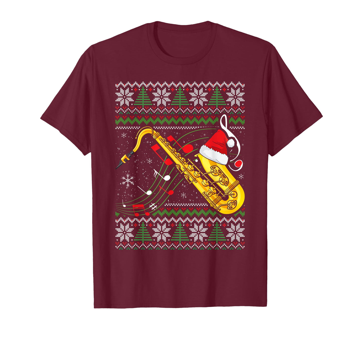 Saxophone Music Lover Xmas Ugly Saxophone Christmas T-Shirt