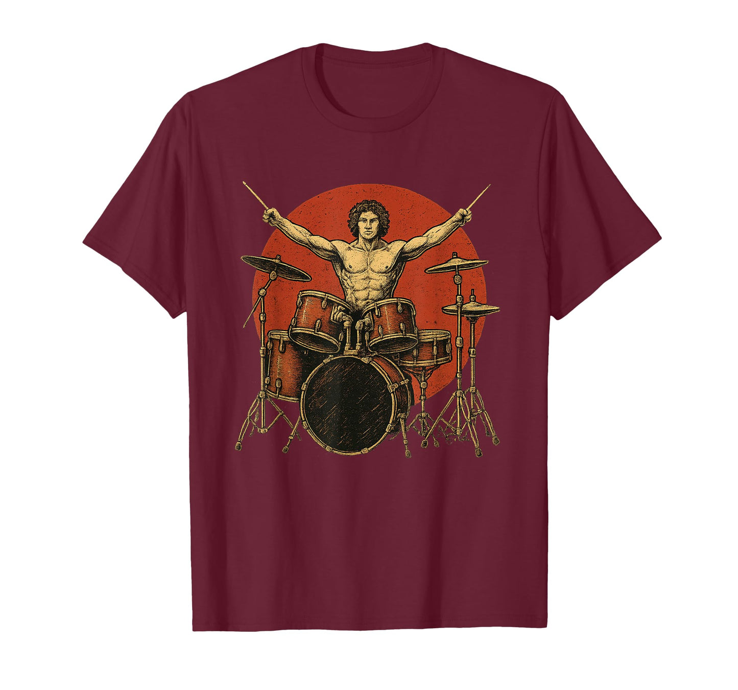 Drummer Gift Da Vinci Drums Drawing Present for Music Fans T-Shirt