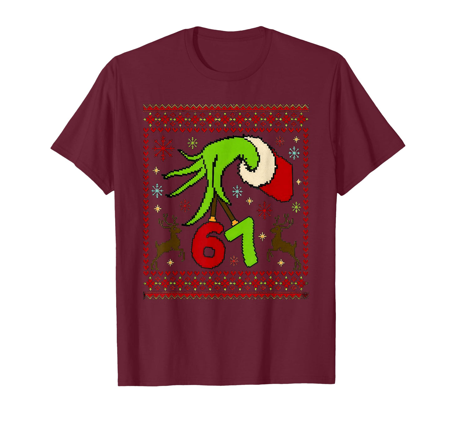 67 Meme Six Seven Kids Women Men Couple Matching Christmas T-Shirt