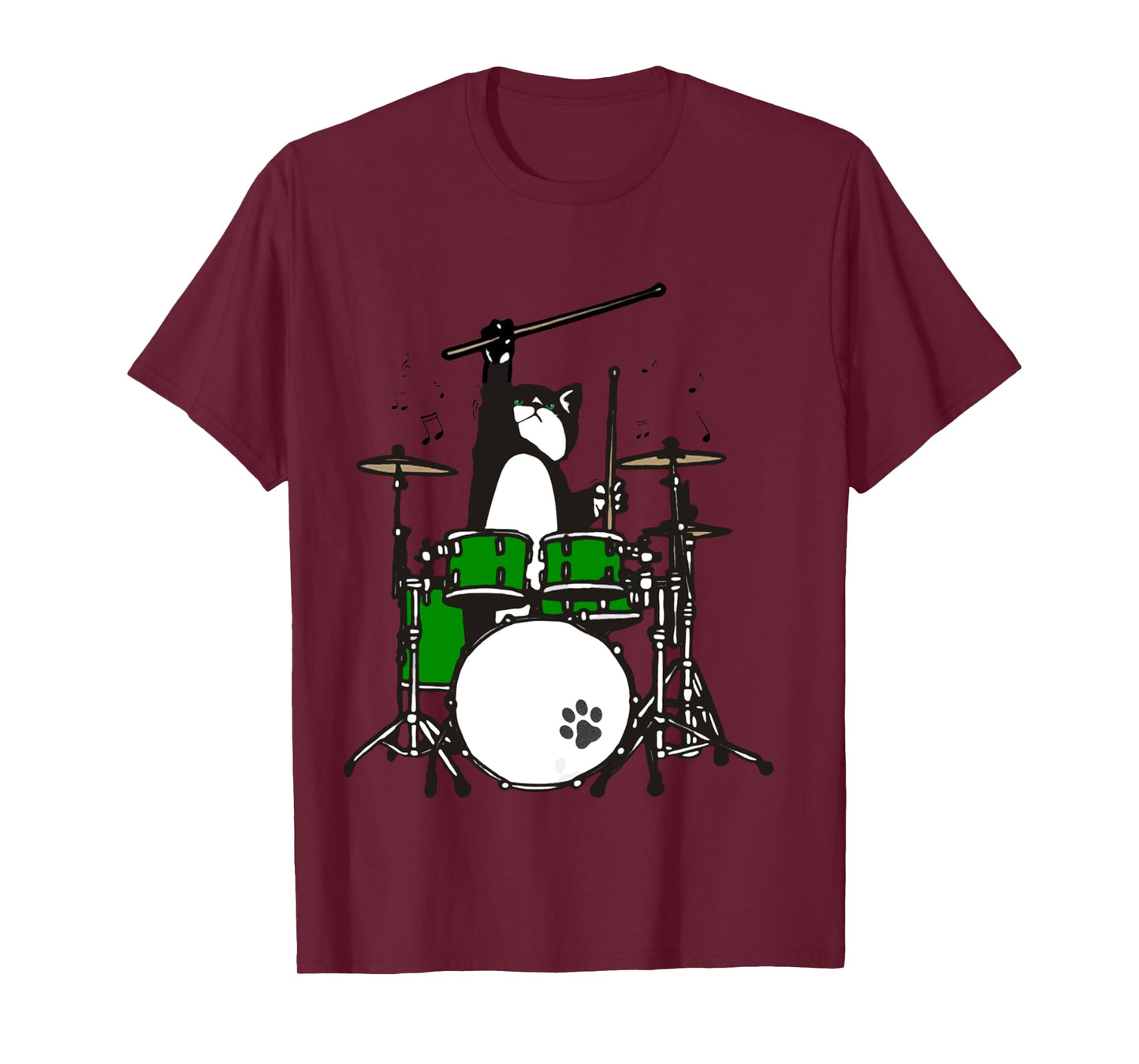 Funny Drummer Cat Playing Drums Musician Cat Shirt for Kids Long Sleeve T-Shirt