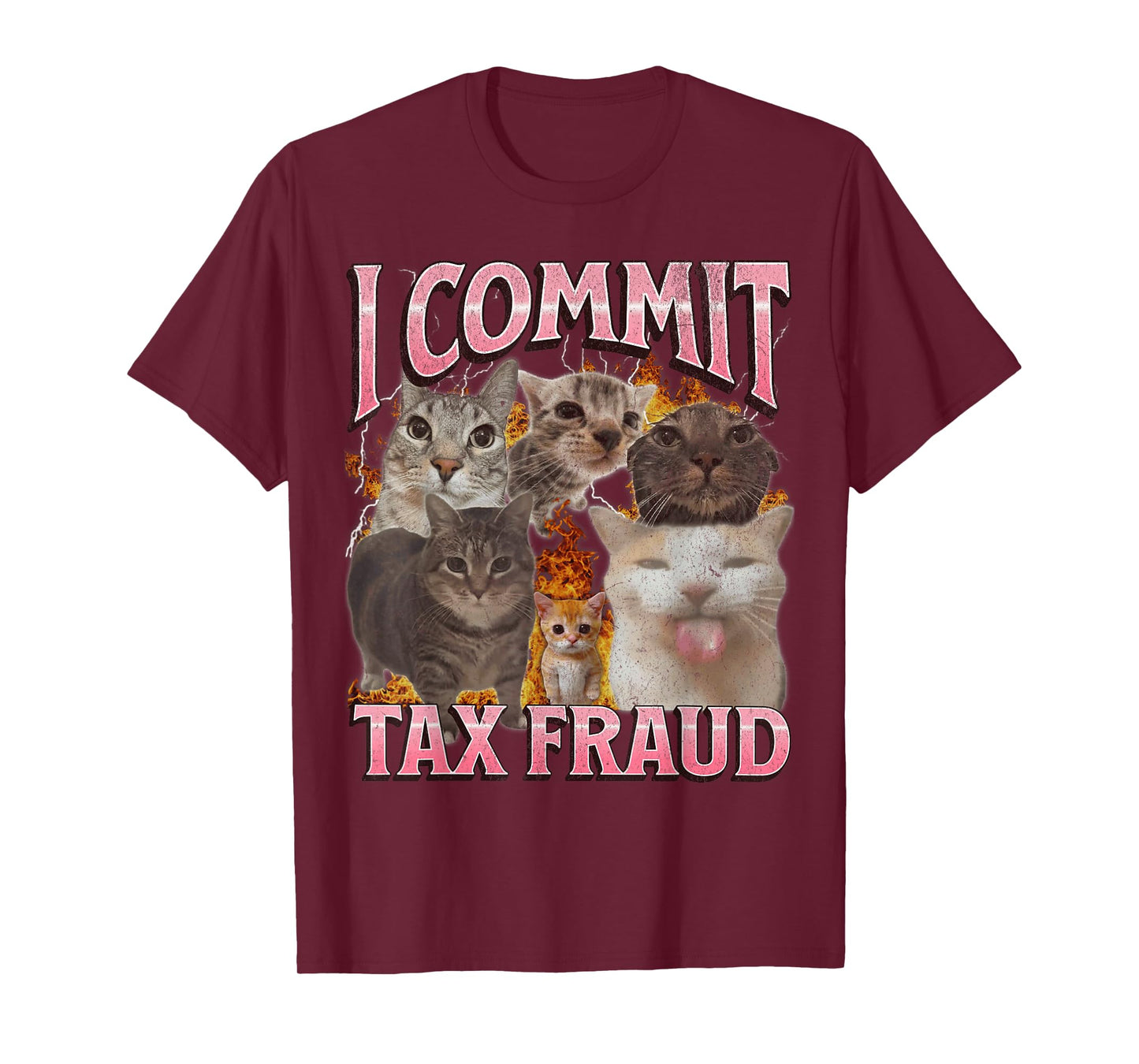 I Commit Tax Fraud Funny Cat Meme Bootleg Graphic T-Shirt for Men Women