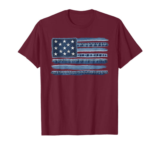 Denim Style Vintage American Flag T-Shirt