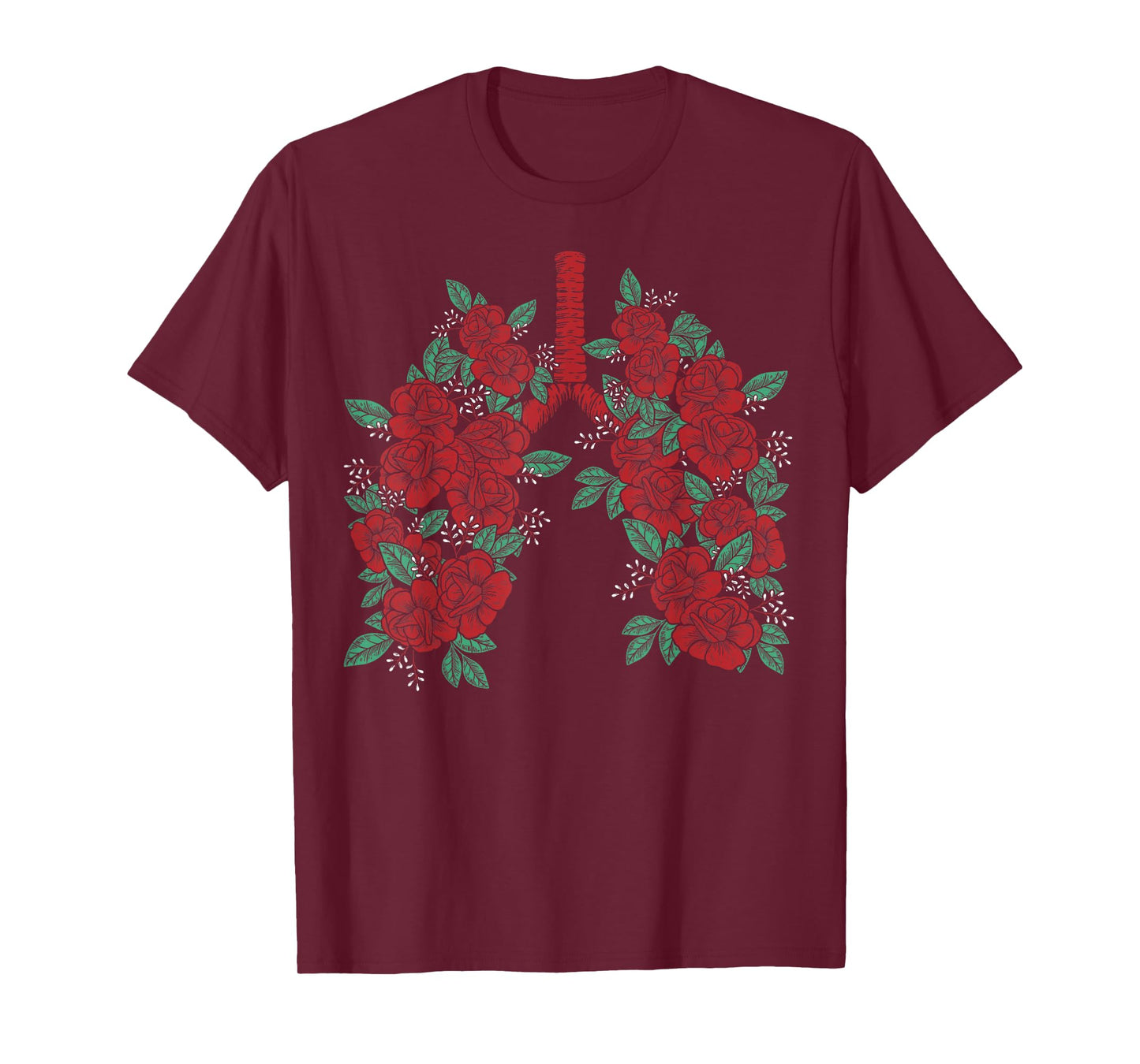 Anatomical Lungs Flowers Medical Science Anatomy Themed T-Shirt
