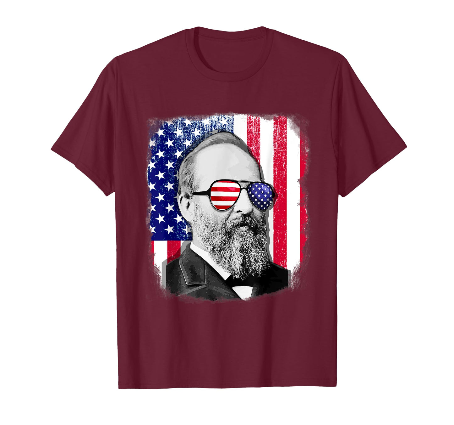 James Garfield US flag shirt 4th of July T-Shirt for Women Kids Men