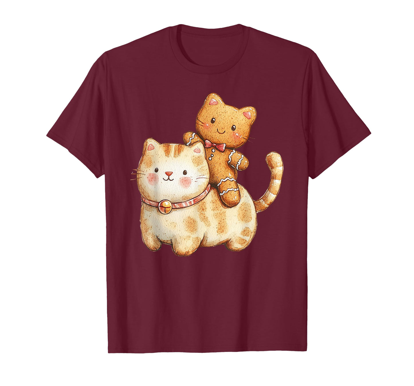 Funny Gingerbread Cookie Cat Christmas Holiday Cute Cats Lov T-Shirt