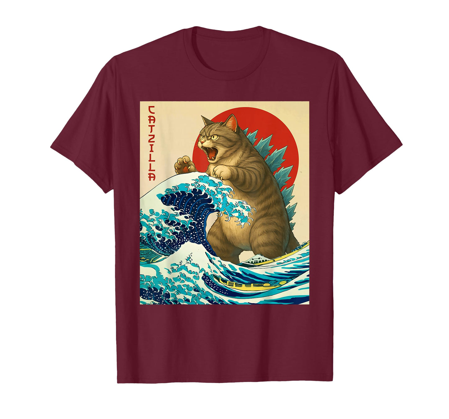 Catzilla Funny Cat Japanese Art Cat Meme for Men Women Kids T-Shirt