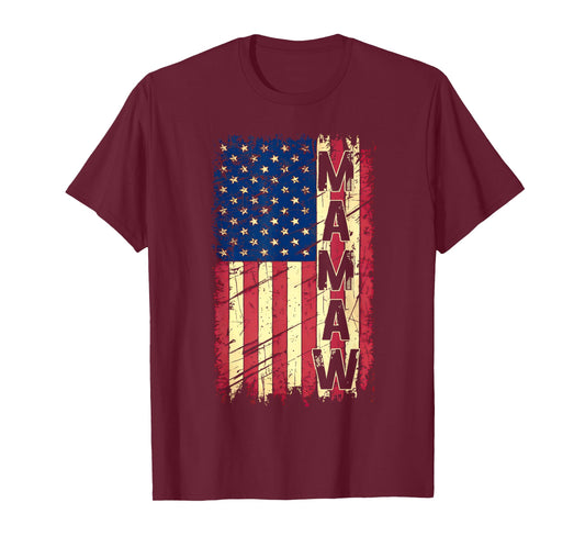 Vintage Mamaw Retro US American Flag Mamaw Patriotic US T-Shirt