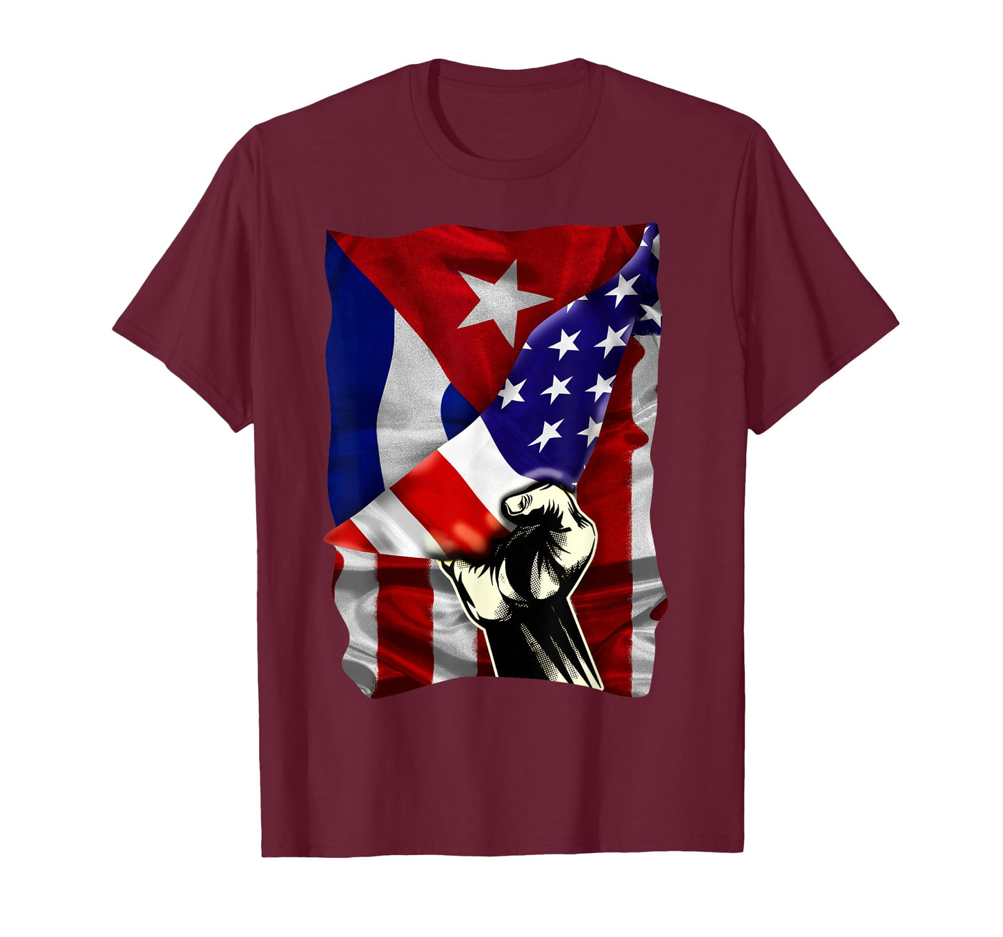 Half American Flag Cuban ROOTS USA Flag Cuba DNA T-Shirt