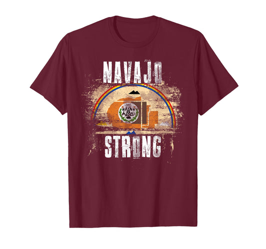 Navajo Strong Vintage Style Flag - Navajo Pride T-Shirt