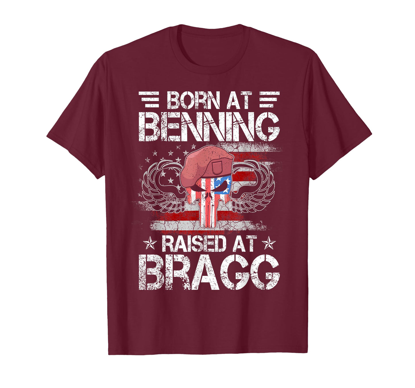 82nd Airborne Division Born At Ft Benning Raised Fort Bragg T-Shirt