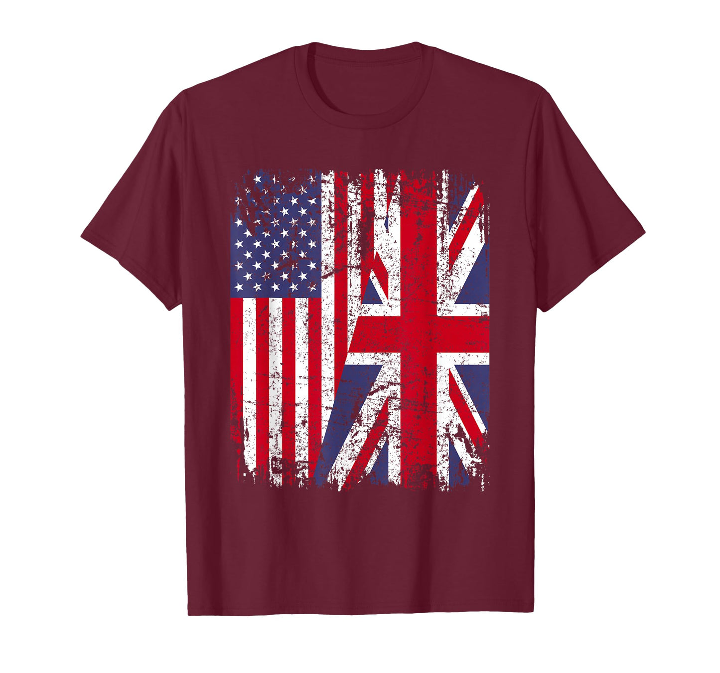 BRITISH ROOTS | Half American Flag | BRITAIN UK T-Shirt
