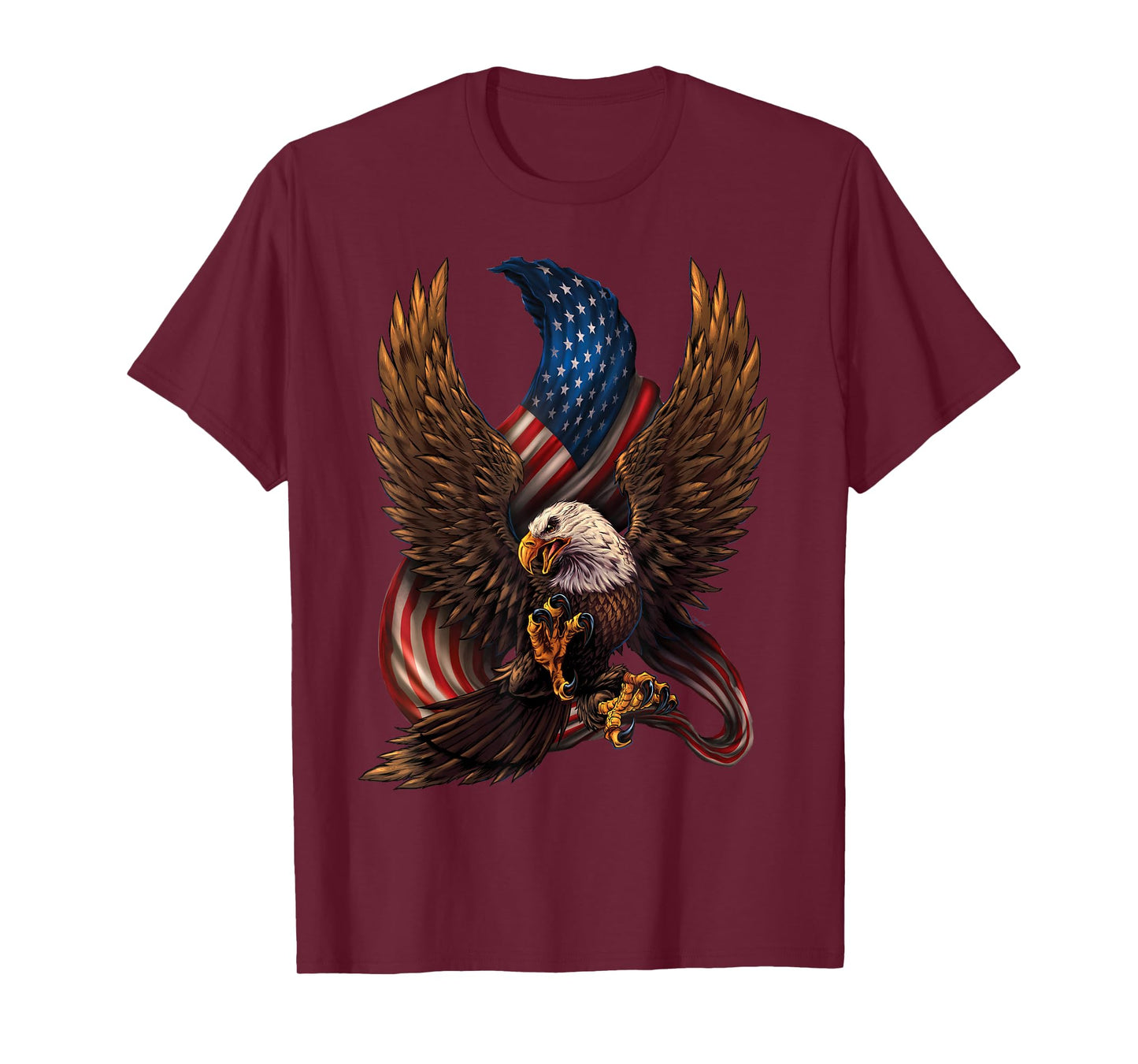 Patriotic American Design with Eagle and Flag T-Shirt Small