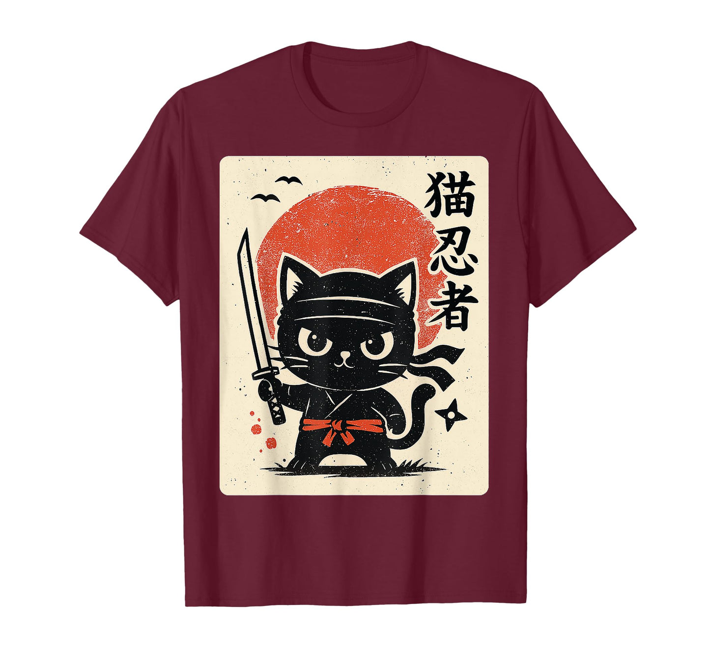 Cute Samurai Ninja Cat Warrior Japanese Anime Gifts Funny T-Shirt
