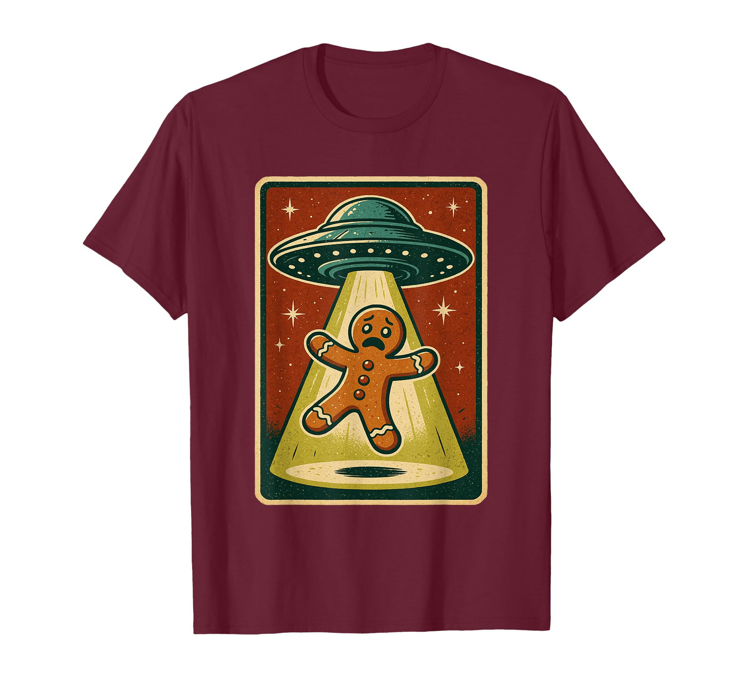 Alien Abduction Gingerbread Man Christmas Men Women Kids T-Shirt