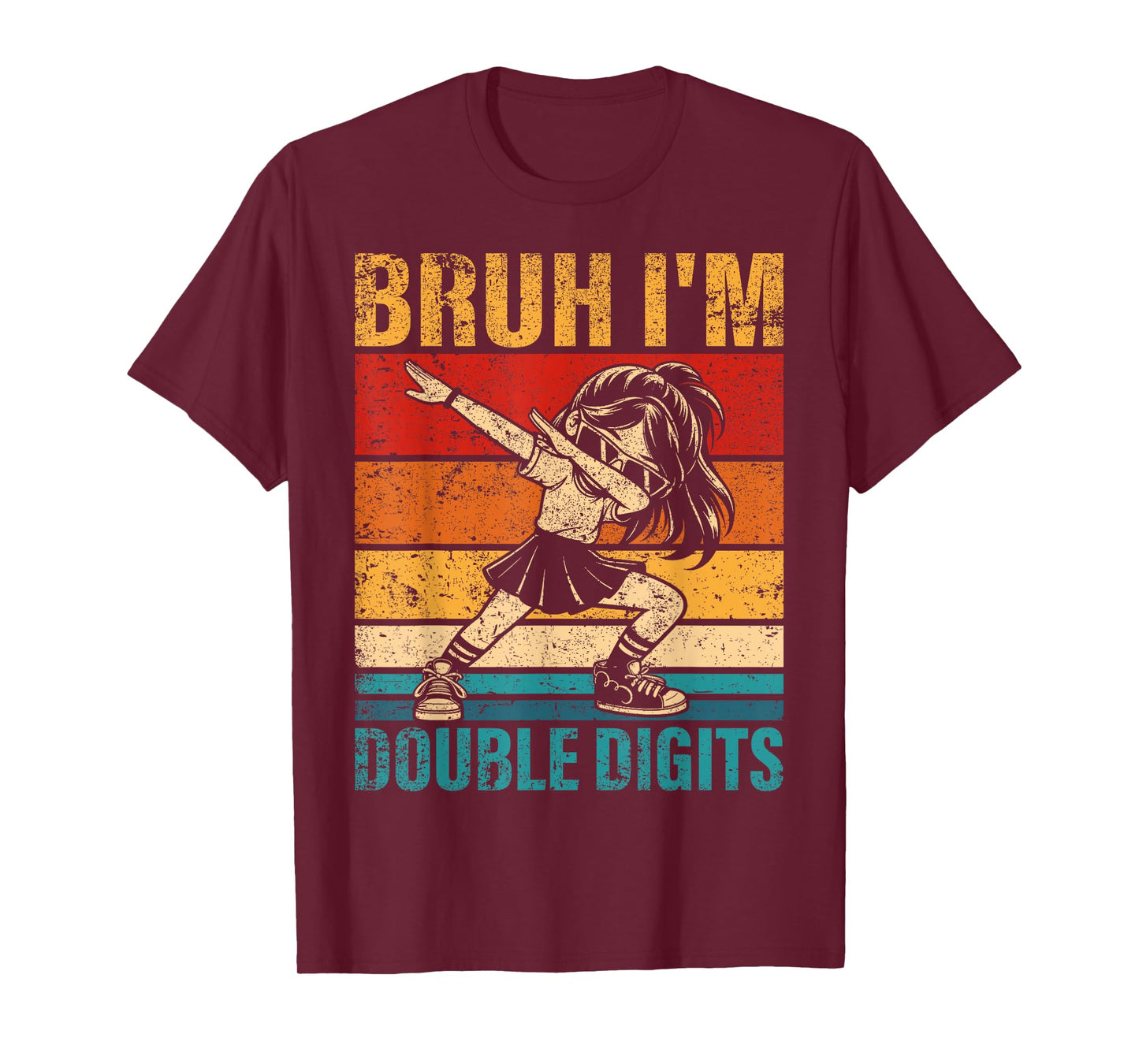 10 Years Old Birthday Bruh I'm Double Digits 10th Birthday T-Shirt