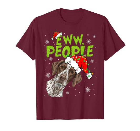 Funny Xmas Ew People GSP Dogs Lover Pajamas Men Women Kids T-Shirt