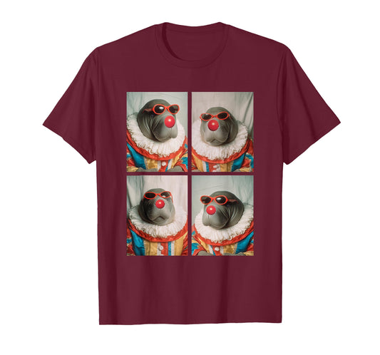 Cute Manatees with Sunglasses Clown Animal Kidcore Halloween T-Shirt