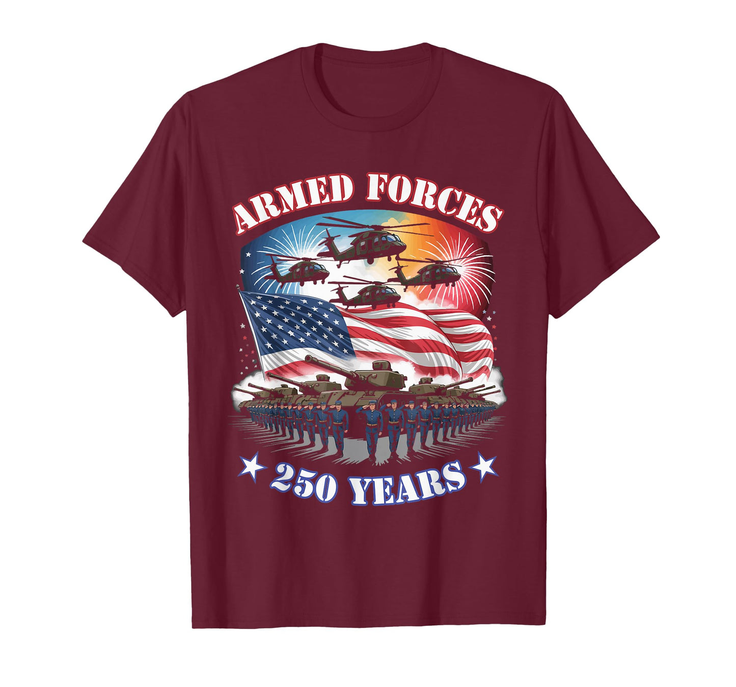 United States Military Parade Patriot Armed Forces 250 Years T-Shirt