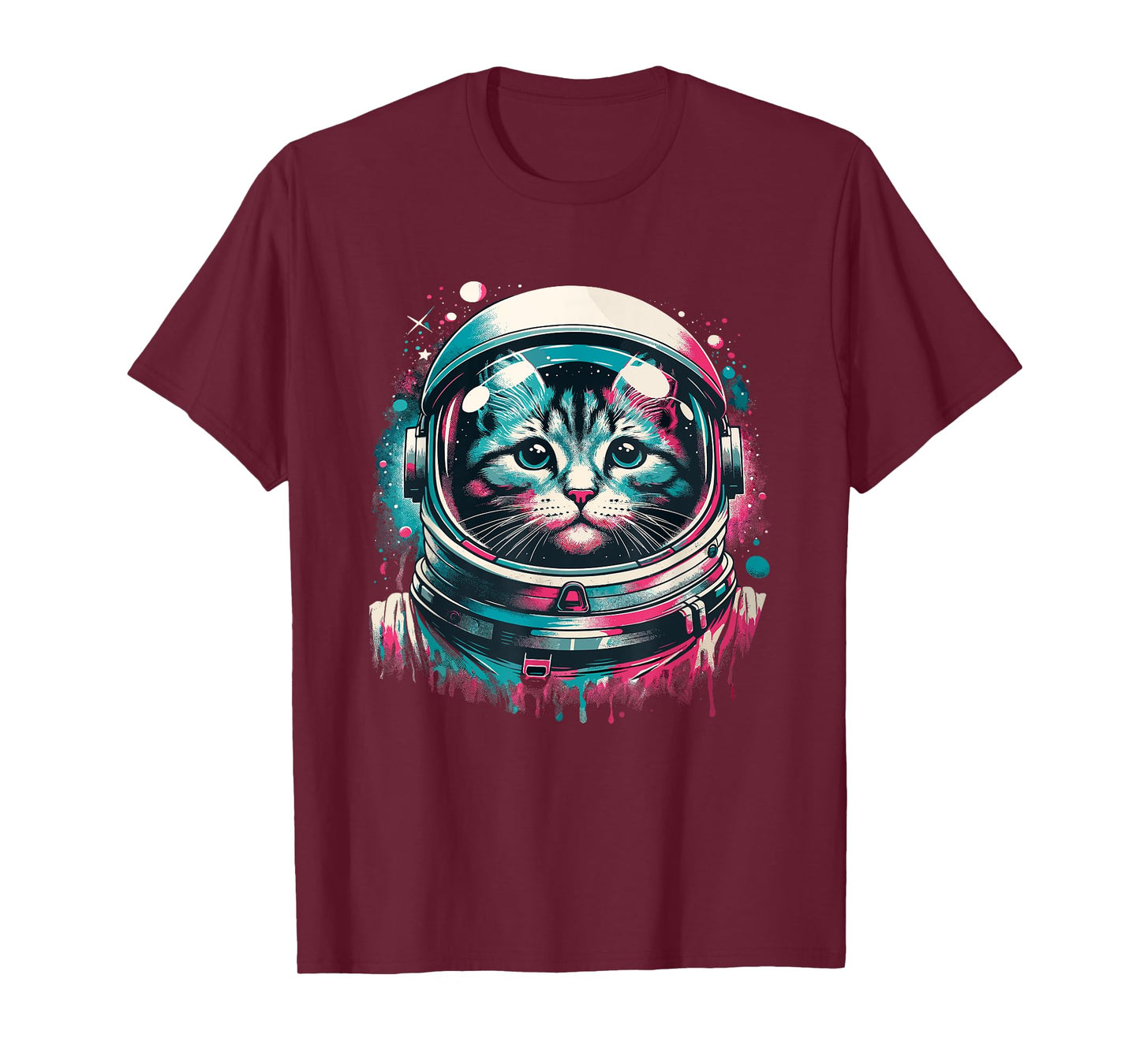 Funny Space Cat Mom Cat Dad Men Women Kids Astronaut Space T-Shirt