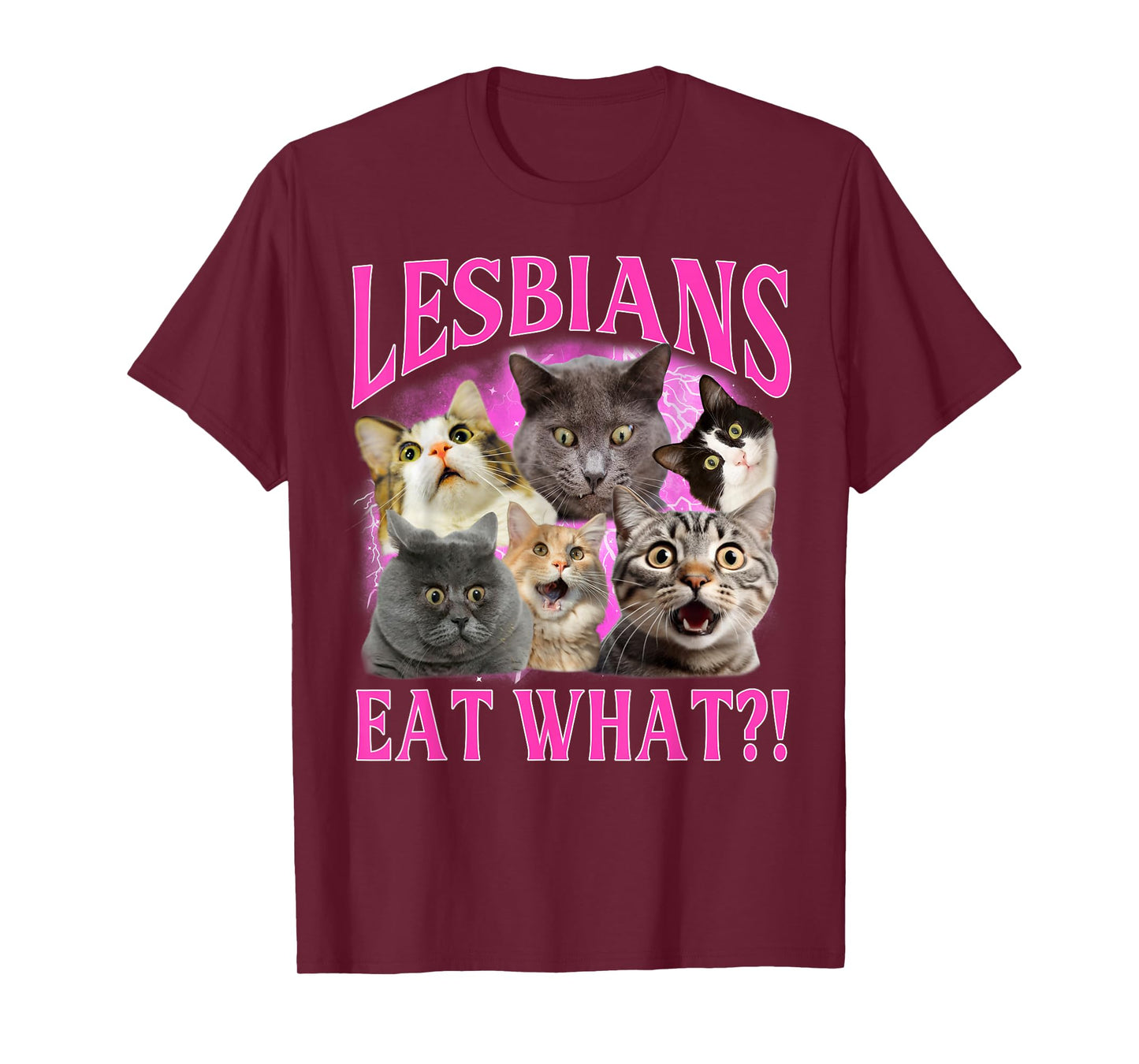 Lesbians Eat What?! Funny Cat Gay Pride LGBTQ Pun T-Shirt