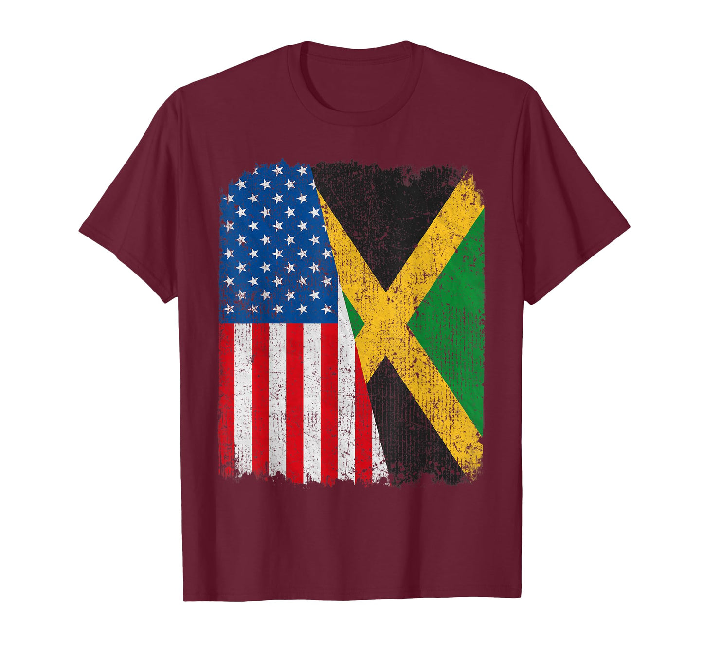 Jamaican American Flag Half USA Jamaica Root Proud Women Kids Men T-Shirt