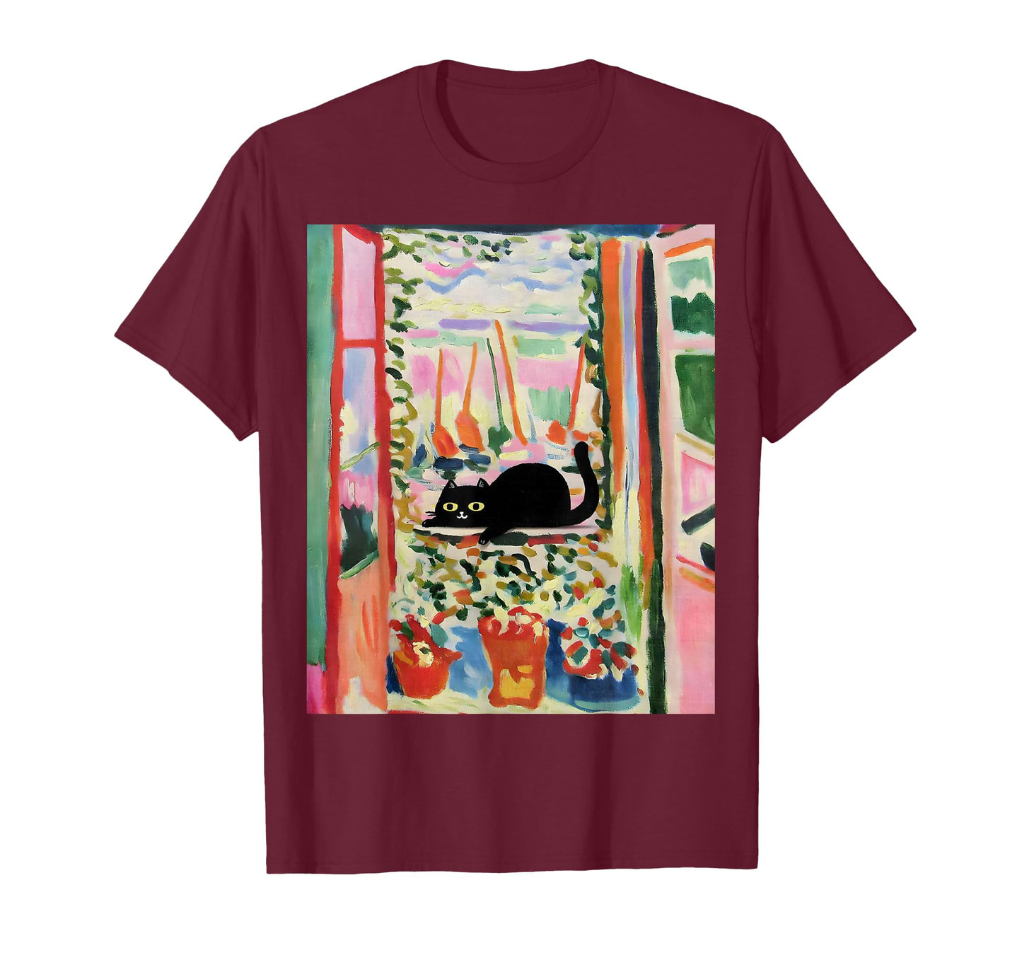 Matisse Open Window Cat Black cat T-Shirt