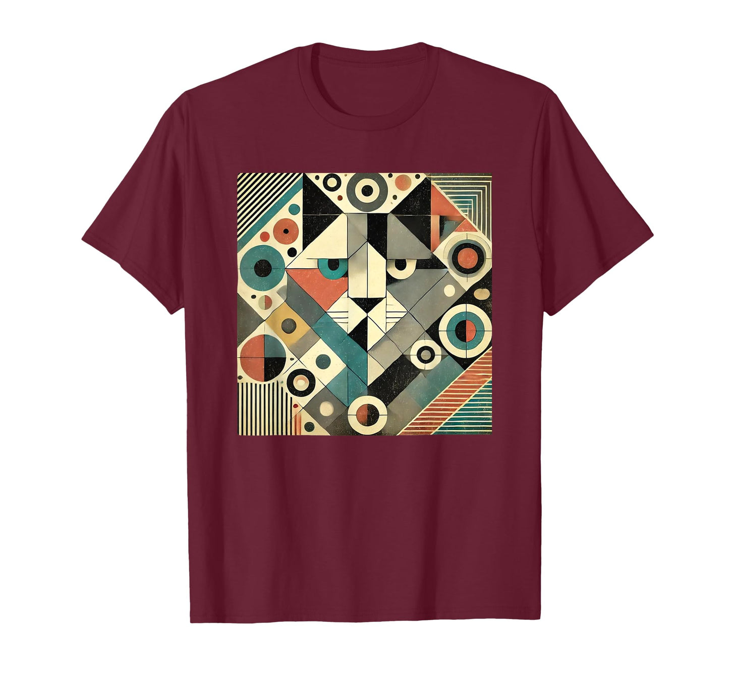 Cute Geometric cat, Cat Lover, Cat Mom, Cat Dad T-Shirt