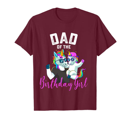 Dad of the Birthday Girl Unicorn Birthday Family Father Long Sleeve T-Shirt