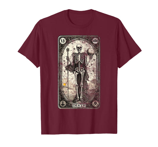 Vintage Tarot Card Death Skeleton Occult Satan Unholy Horror T-Shirt