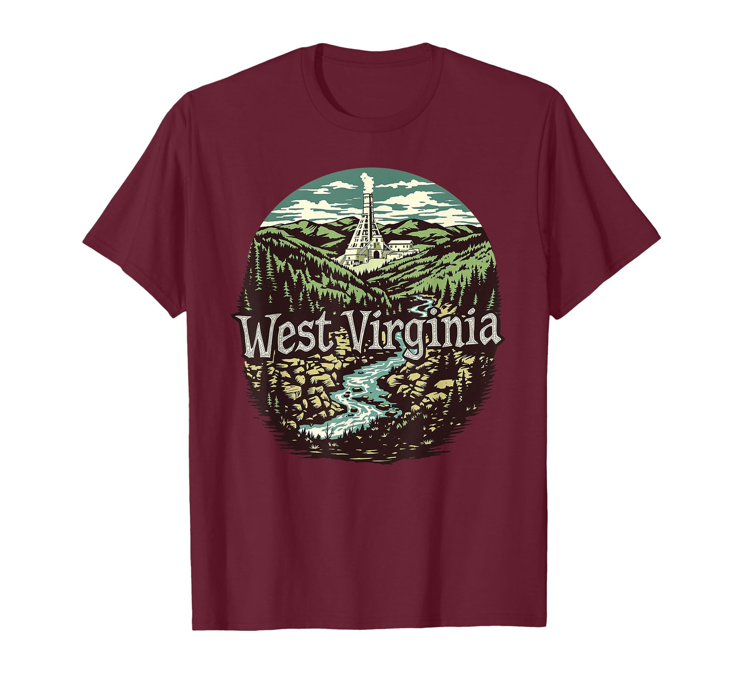 Retro West Virginia WV Vintage Sunrise Mountains Nature T-Shirt